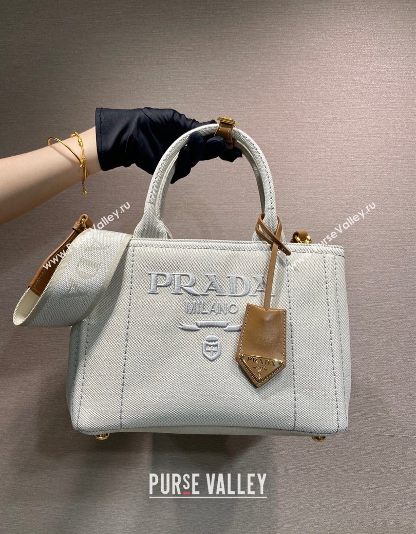 Prada Jardiniere small linen blend handbag White 2025 1BG464 (YZ-250627016)