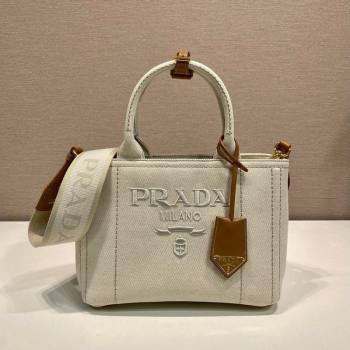 Prada Jardiniere small linen blend handbag White 2025 1BG464 (YZ-250627016)