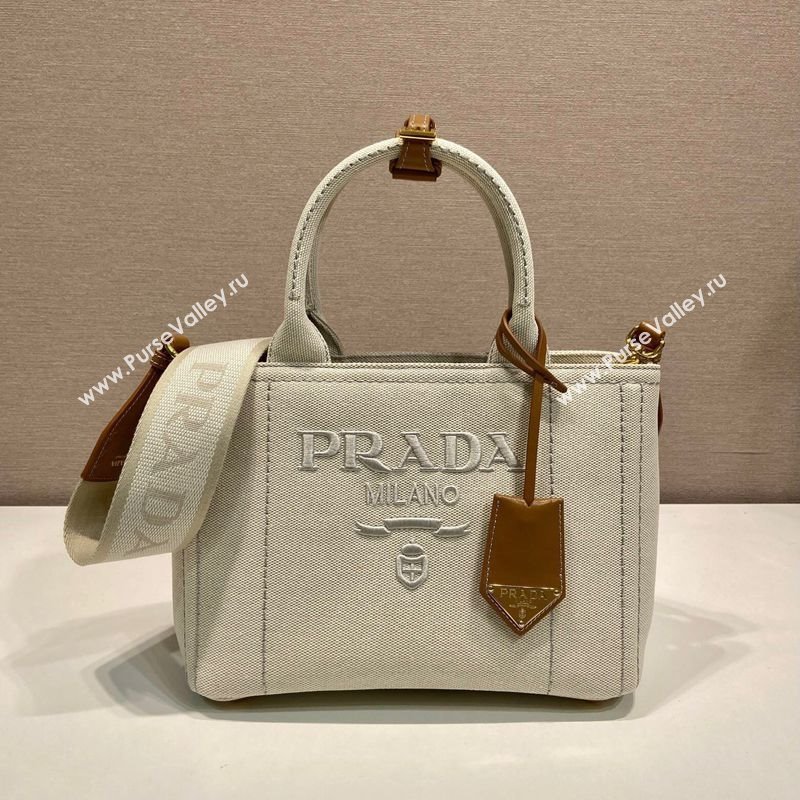 Prada Jardiniere small linen blend handbag White 2025 1BG464 (YZ-250627016)