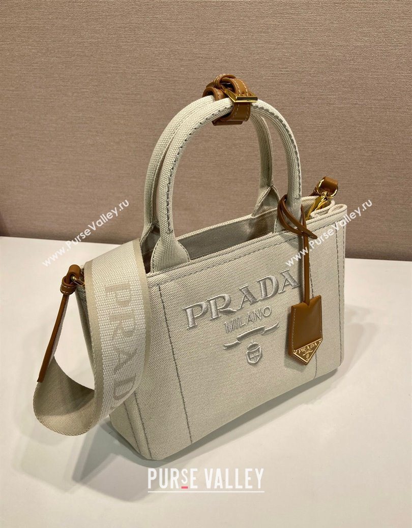 Prada Jardiniere small linen blend handbag White 2025 1BG464 (YZ-250627016)