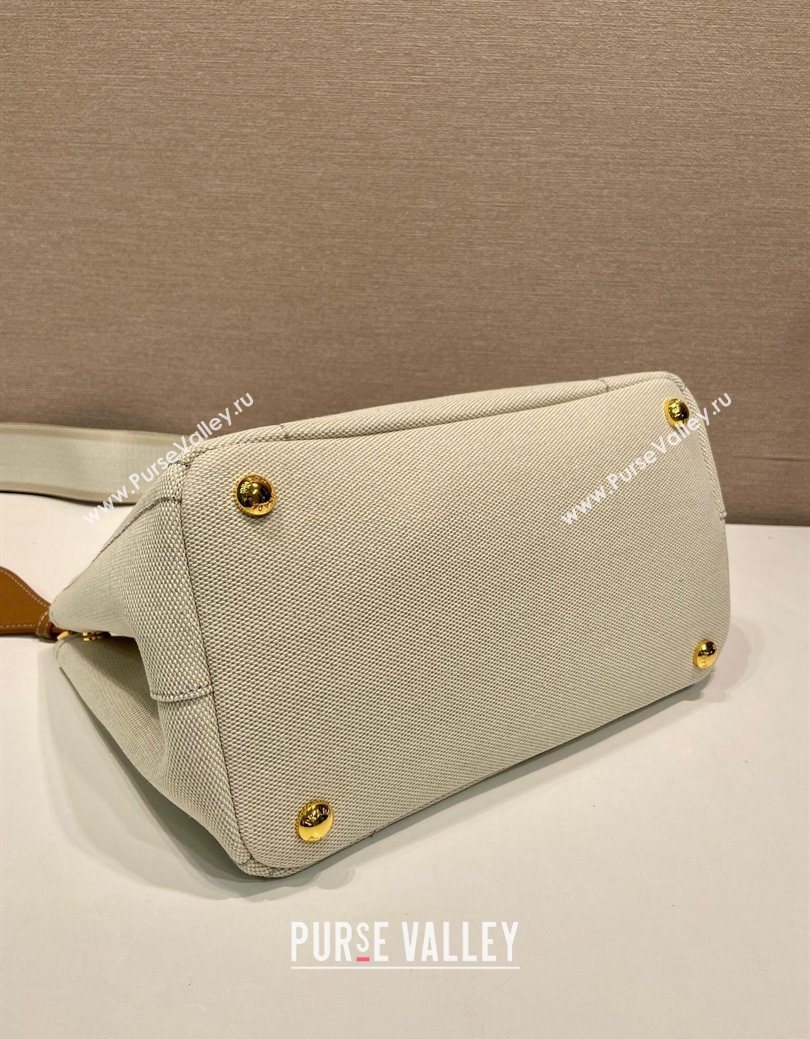 Prada Jardiniere small linen blend handbag White 2025 1BG464 (YZ-250627016)