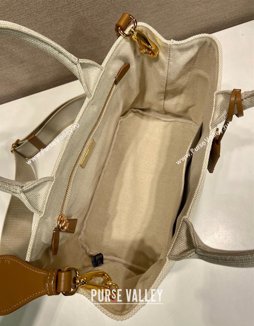 Prada Jardiniere small linen blend handbag White 2025 1BG464 (YZ-250627016)
