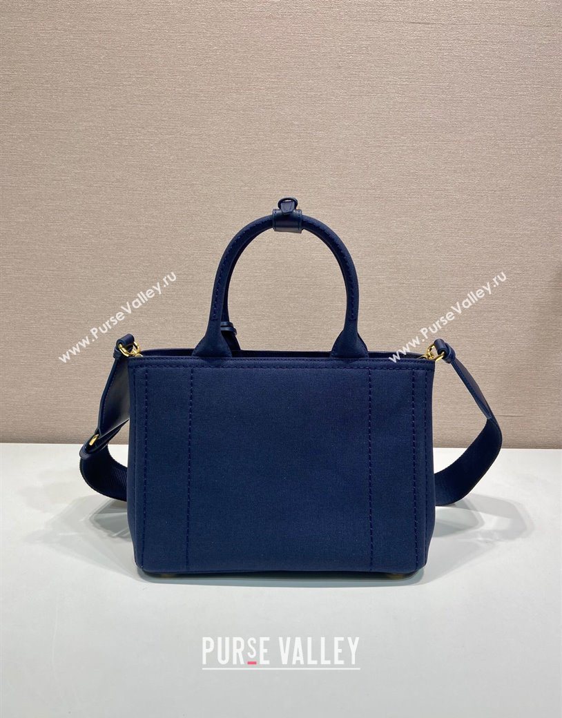 Prada Jardiniere small cotton canvas handbag Baltic Blue 2025 1BG464 (YZ-250627017)
