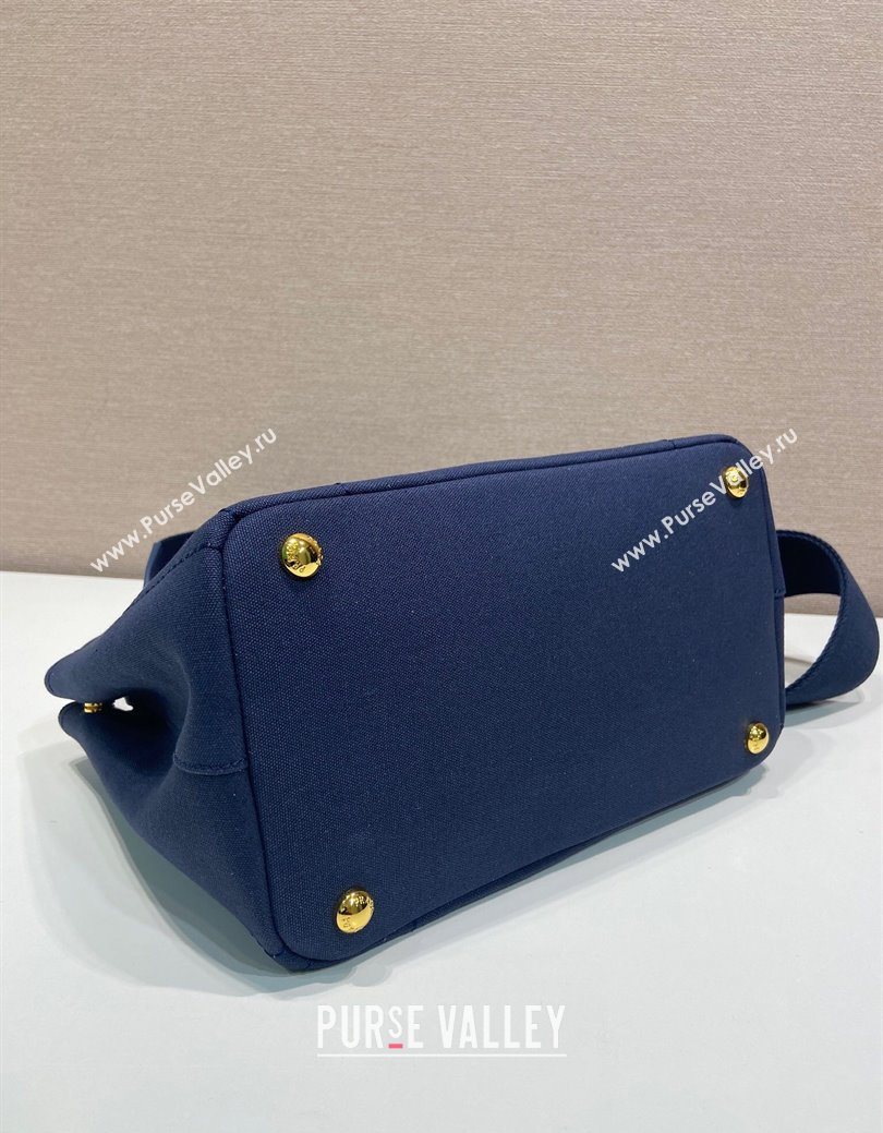 Prada Jardiniere small cotton canvas handbag Baltic Blue 2025 1BG464 (YZ-250627017)