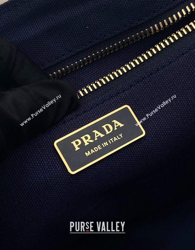 Prada Jardiniere small cotton canvas handbag Baltic Blue 2025 1BG464 (YZ-250627017)
