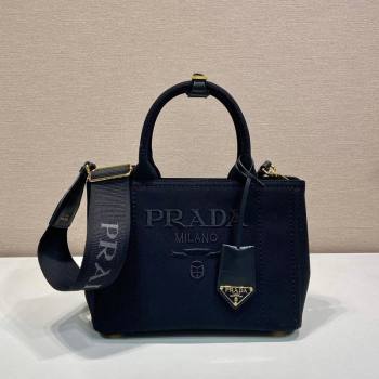 Prada Jardiniere small cotton canvas handbag Black 2025 1BG464 (YZ-250627018)