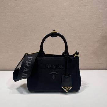 Prada Jardiniere cotton canvas mini handbag Black 2025 1BA038 (YZ-250627013)