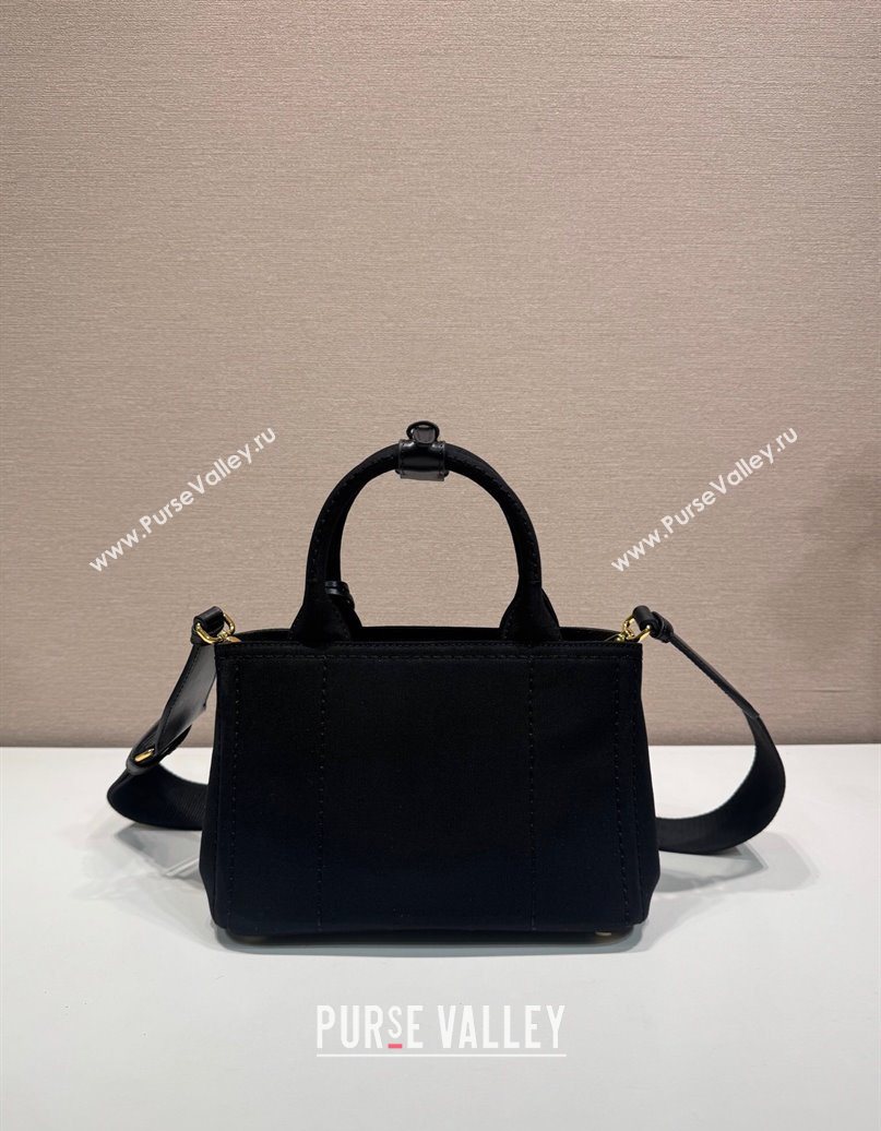 Prada Jardiniere cotton canvas mini handbag Black 2025 1BA038 (YZ-250627013)