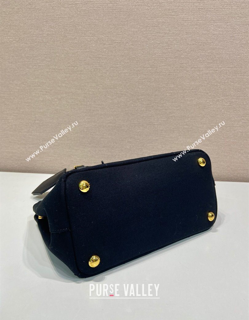Prada Jardiniere cotton canvas mini handbag Black 2025 1BA038 (YZ-250627013)