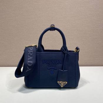 Prada Jardiniere cotton canvas mini handbag Baltic Blue 2025 1BA038 (YZ-250627014)