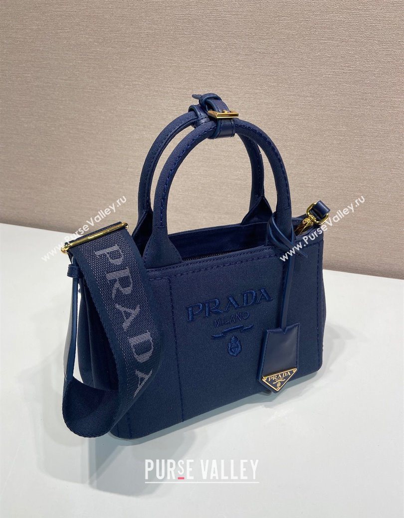 Prada Jardiniere cotton canvas mini handbag Baltic Blue 2025 1BA038 (YZ-250627014)