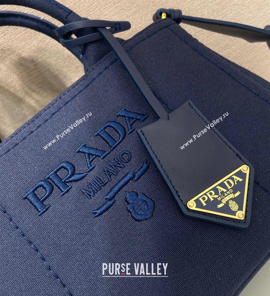 Prada Jardiniere cotton canvas mini handbag Baltic Blue 2025 1BA038 (YZ-250627014)