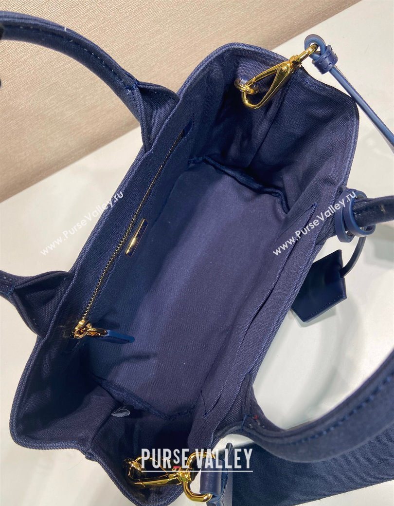 Prada Jardiniere cotton canvas mini handbag Baltic Blue 2025 1BA038 (YZ-250627014)