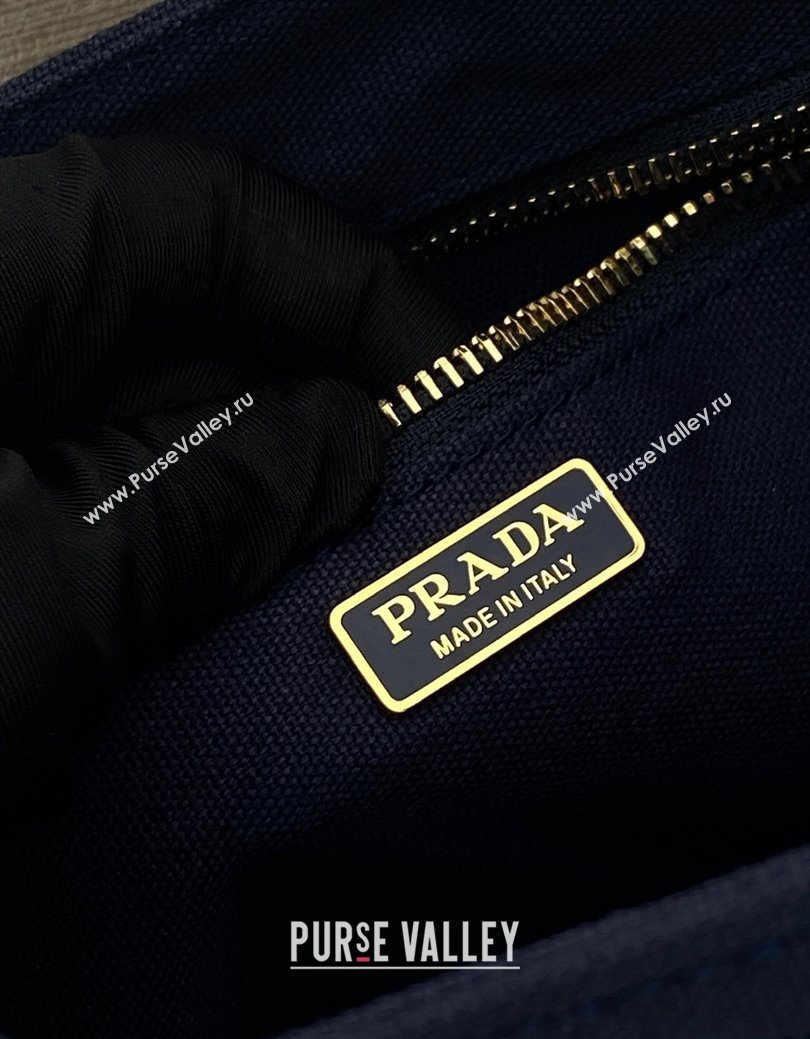 Prada Jardiniere cotton canvas mini handbag Baltic Blue 2025 1BA038 (YZ-250627014)