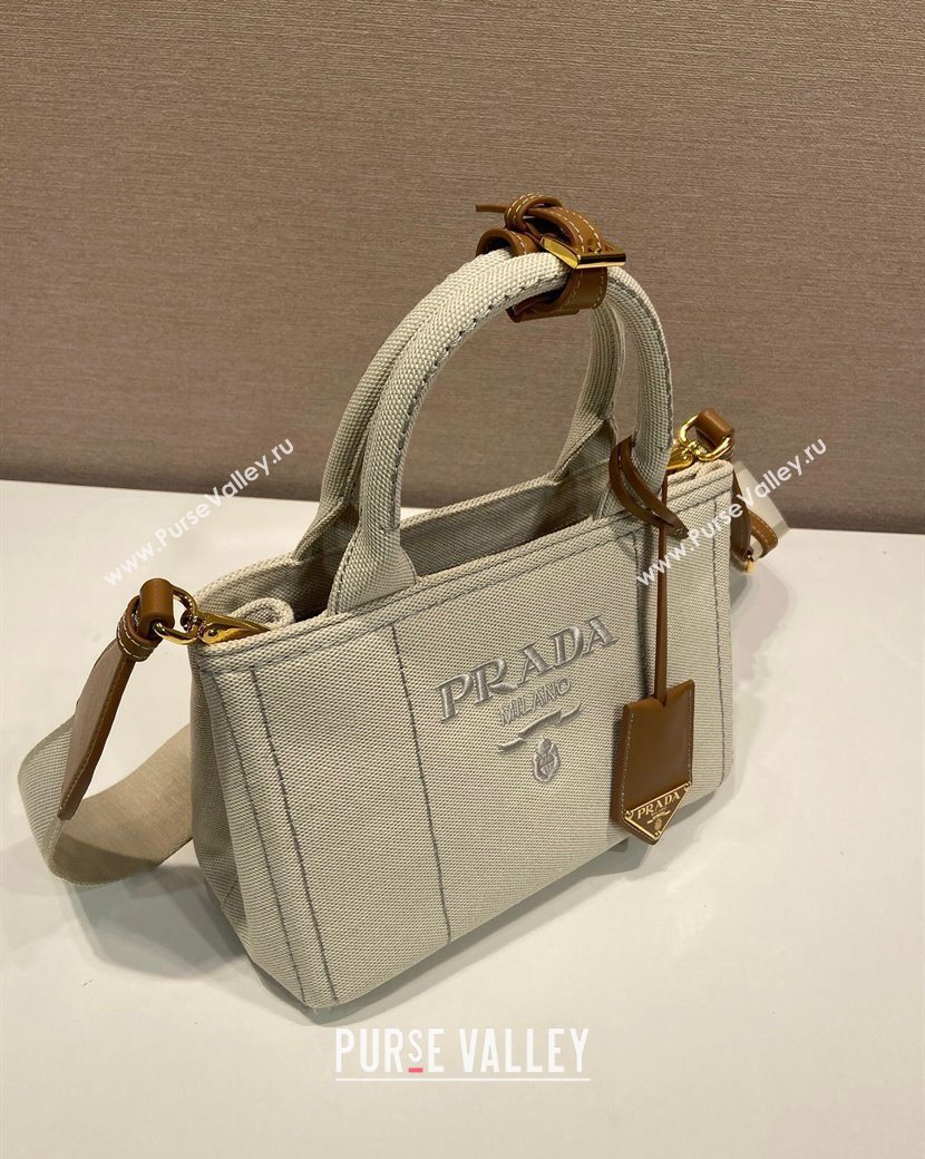 Prada Jardiniere linen blend mini handbag White 2025 1BA038 (YZ-250627015)