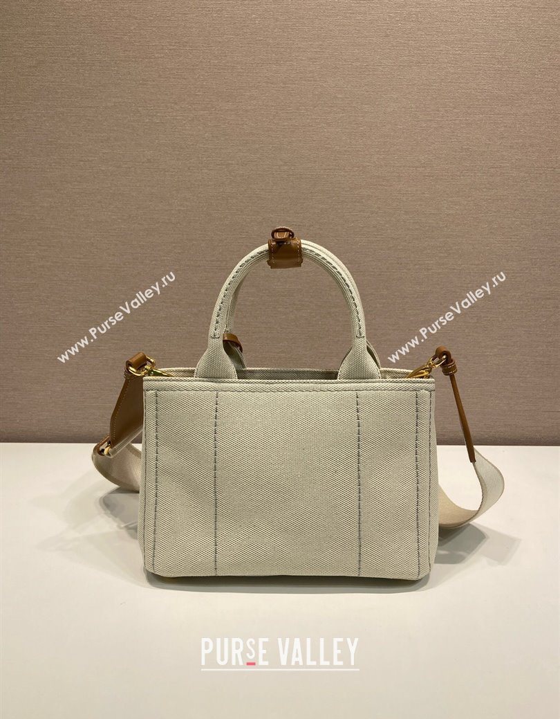 Prada Jardiniere linen blend mini handbag White 2025 1BA038 (YZ-250627015)