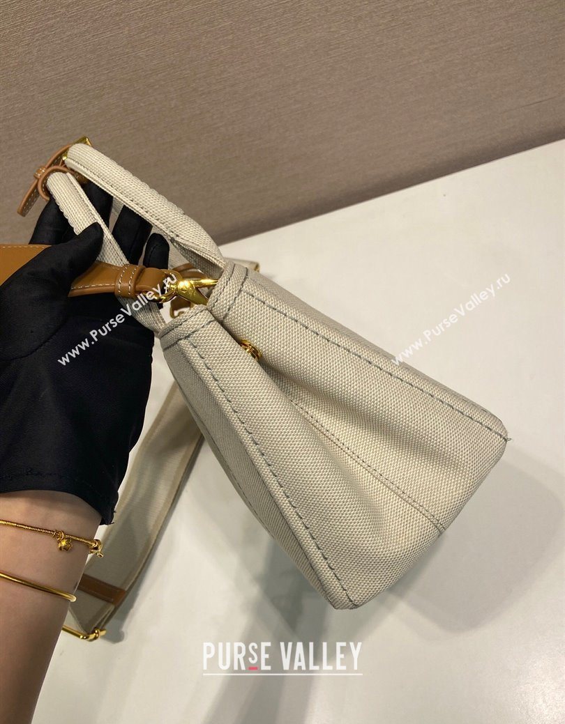 Prada Jardiniere linen blend mini handbag White 2025 1BA038 (YZ-250627015)