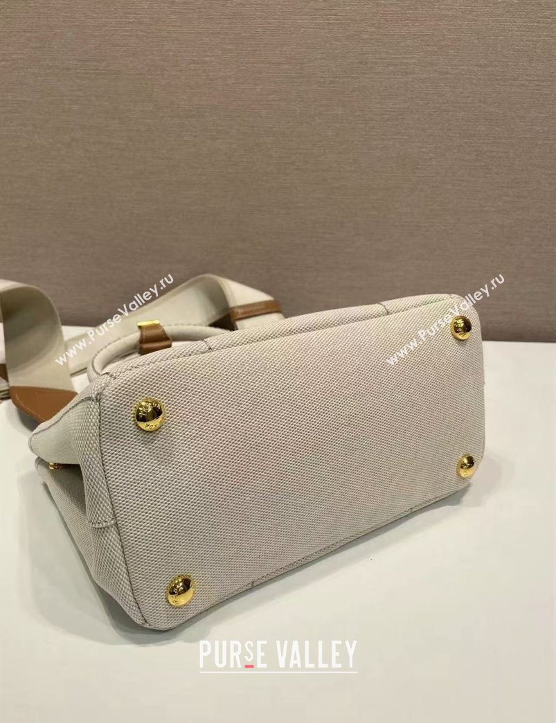 Prada Jardiniere linen blend mini handbag White 2025 1BA038 (YZ-250627015)
