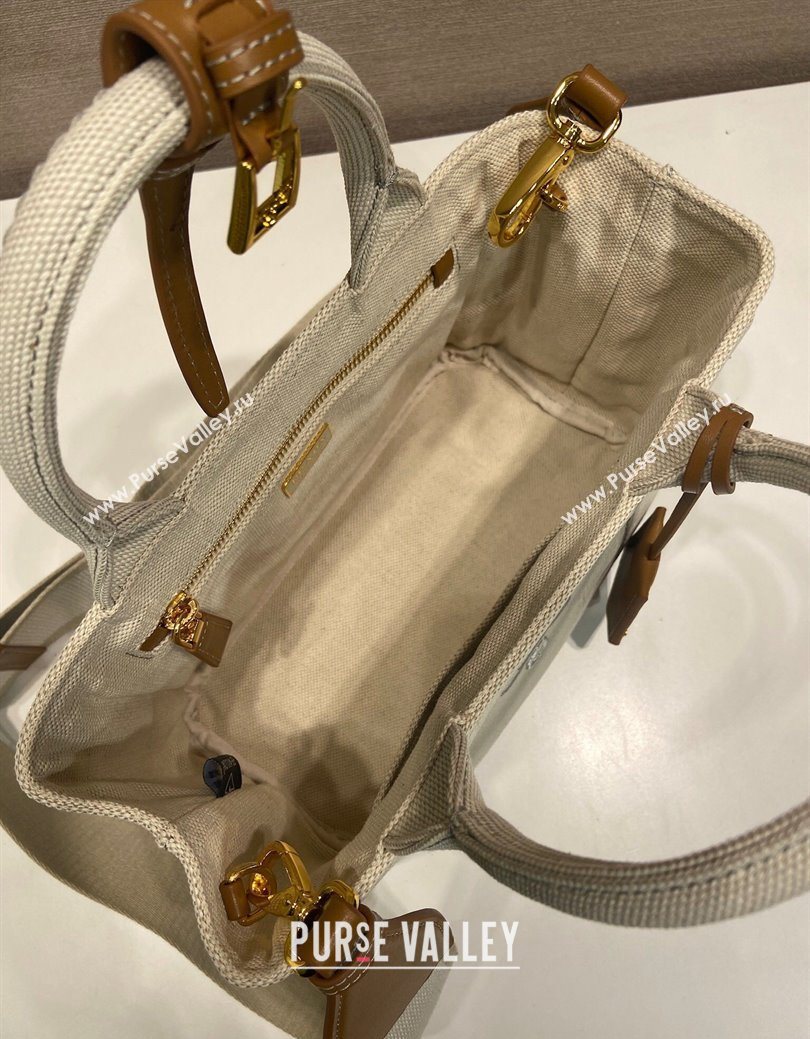 Prada Jardiniere linen blend mini handbag White 2025 1BA038 (YZ-250627015)