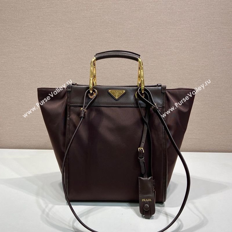 Prada Re-Nylon tote bag 1BG578 Brown 2025 (YZ-250627024)