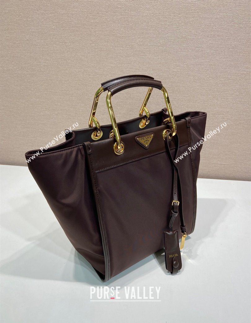 Prada Re-Nylon tote bag 1BG578 Brown 2025 (YZ-250627024)
