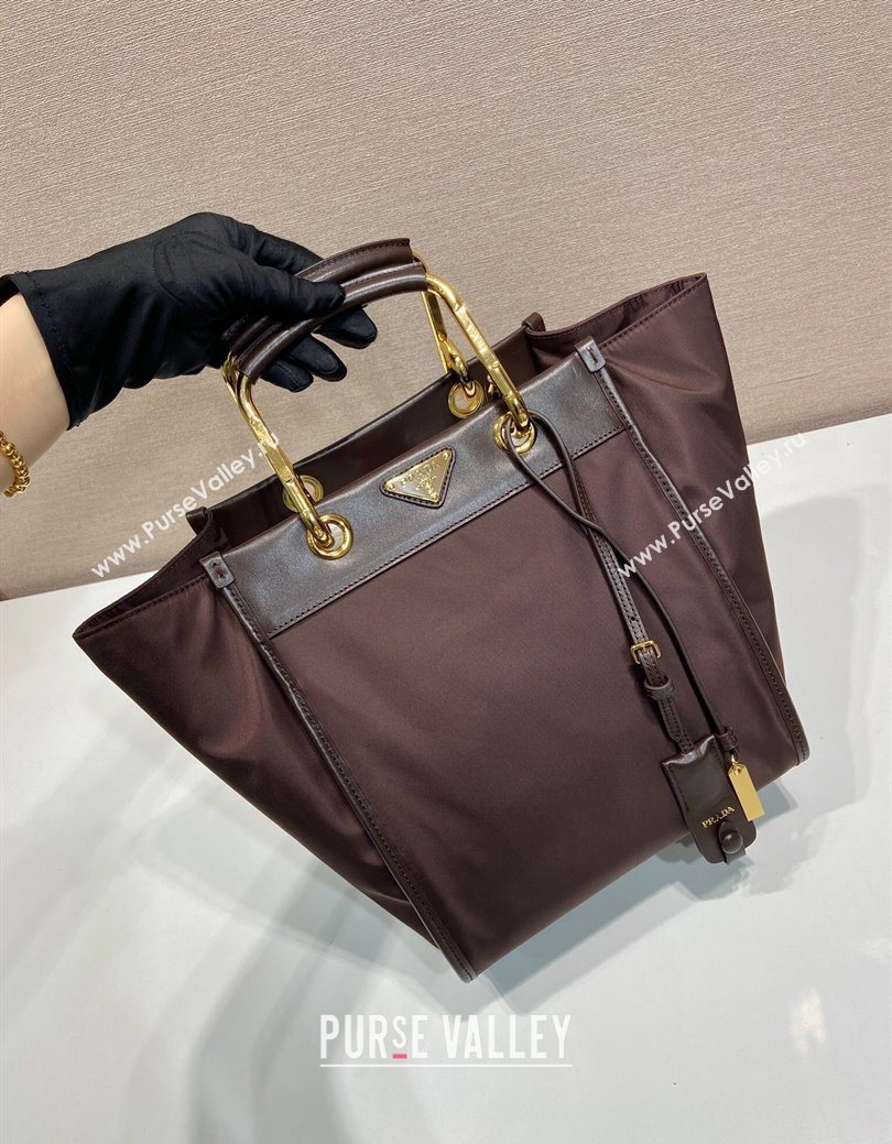 Prada Re-Nylon tote bag 1BG578 Brown 2025 (YZ-250627024)
