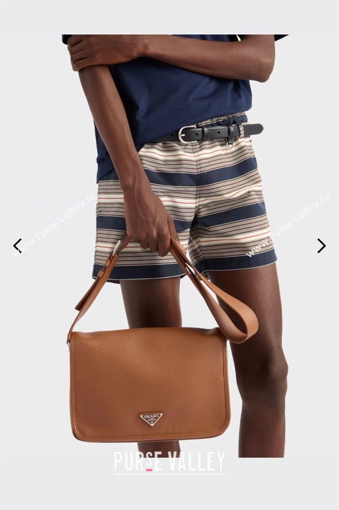 Prada Mens Leather shoulder bag Cognac Brown 2025 2VD075 (YZ-250627027)