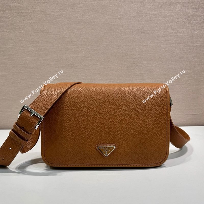 Prada Mens Leather shoulder bag Cognac Brown 2025 2VD075 (YZ-250627027)