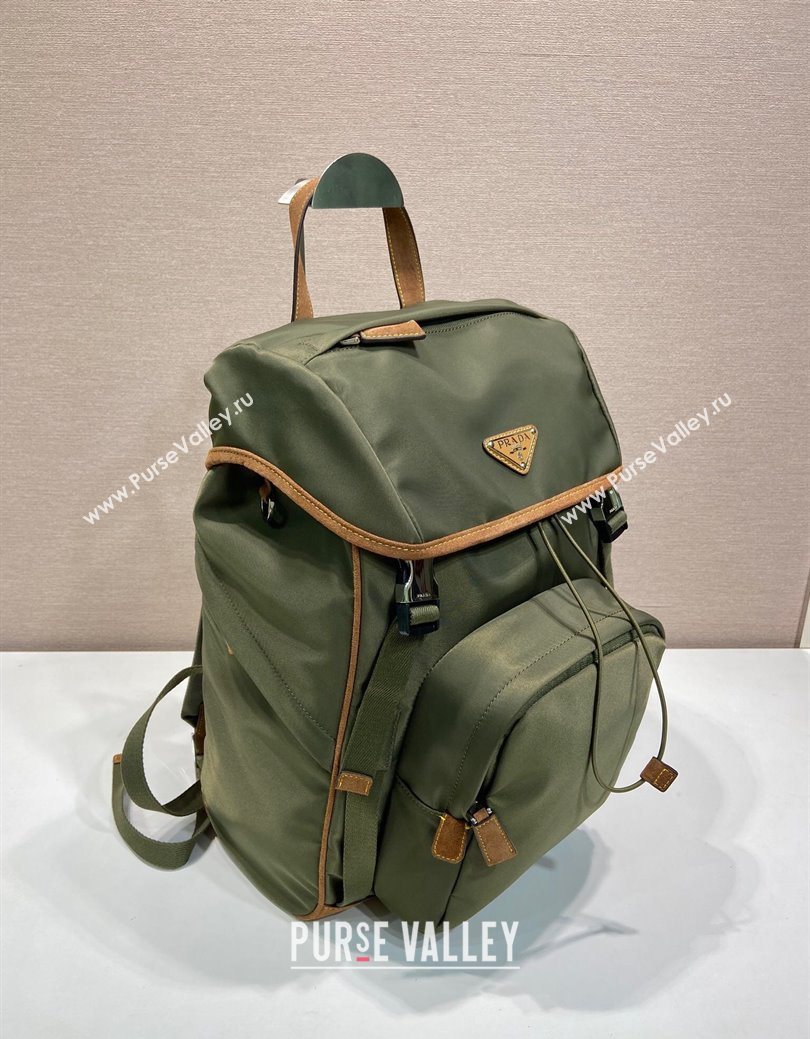 Prada Mens Re-Nylon and Saffiano Leather Backpack 2VZ135 Green 2025 (YZ-250627030)