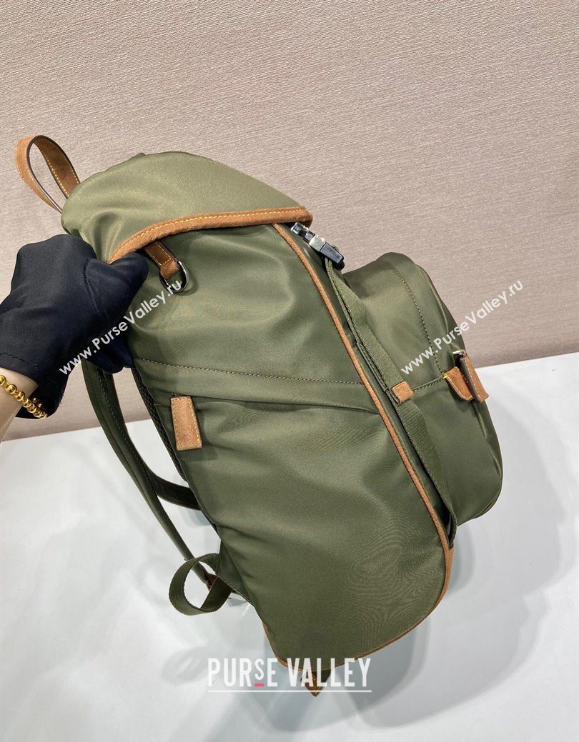 Prada Mens Re-Nylon and Saffiano Leather Backpack 2VZ135 Green 2025 (YZ-250627030)