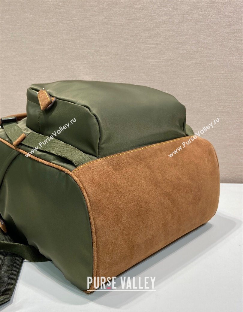 Prada Mens Re-Nylon and Saffiano Leather Backpack 2VZ135 Green 2025 (YZ-250627030)