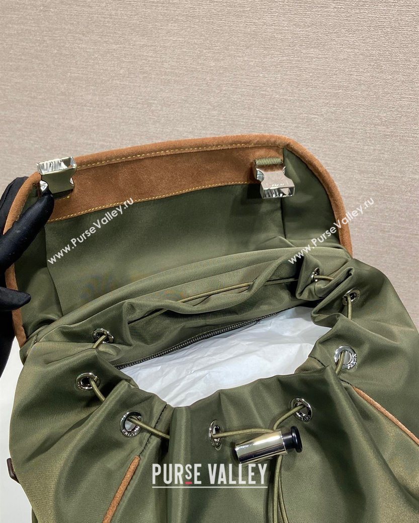 Prada Mens Re-Nylon and Saffiano Leather Backpack 2VZ135 Green 2025 (YZ-250627030)