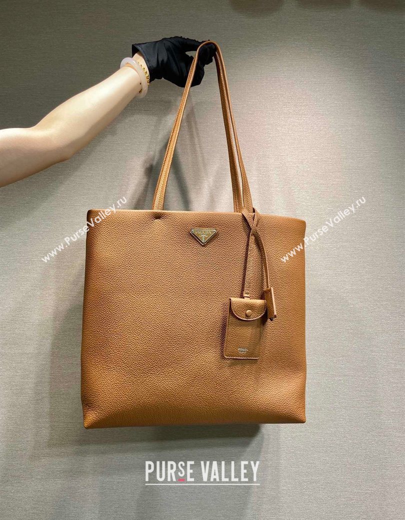 Prada Mens Leather tote bag Cognac Brown 2025 2VG130 (YZ-250627034)