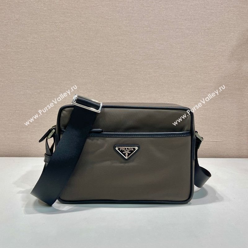 Prada Mens Re-Nylon and Saffiano shoulder bag Forest Green 2025 2VH048 (YZ-250626098)