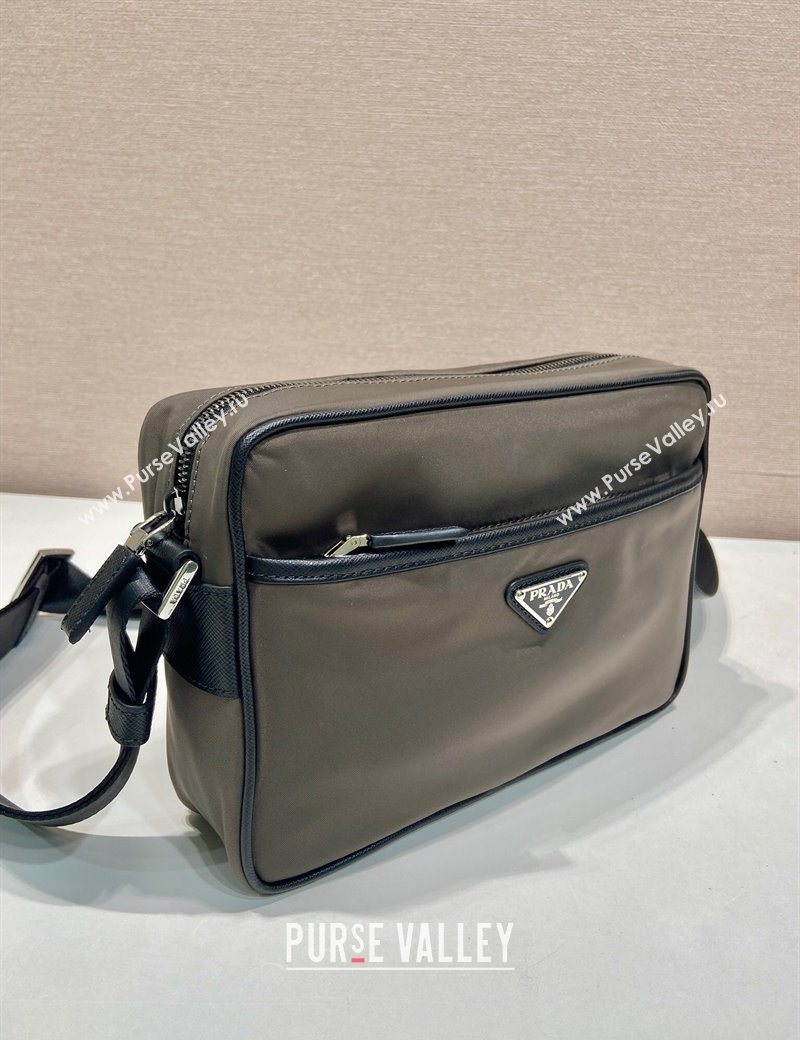 Prada Mens Re-Nylon and Saffiano shoulder bag Forest Green 2025 2VH048 (YZ-250626098)