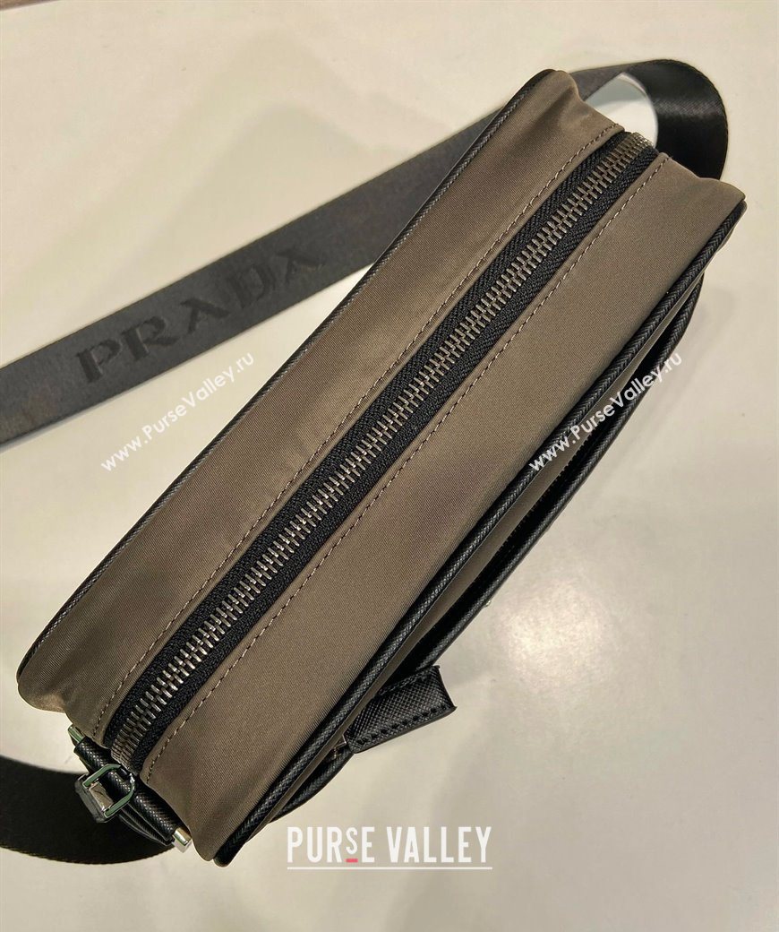Prada Mens Re-Nylon and Saffiano shoulder bag Forest Green 2025 2VH048 (YZ-250626098)