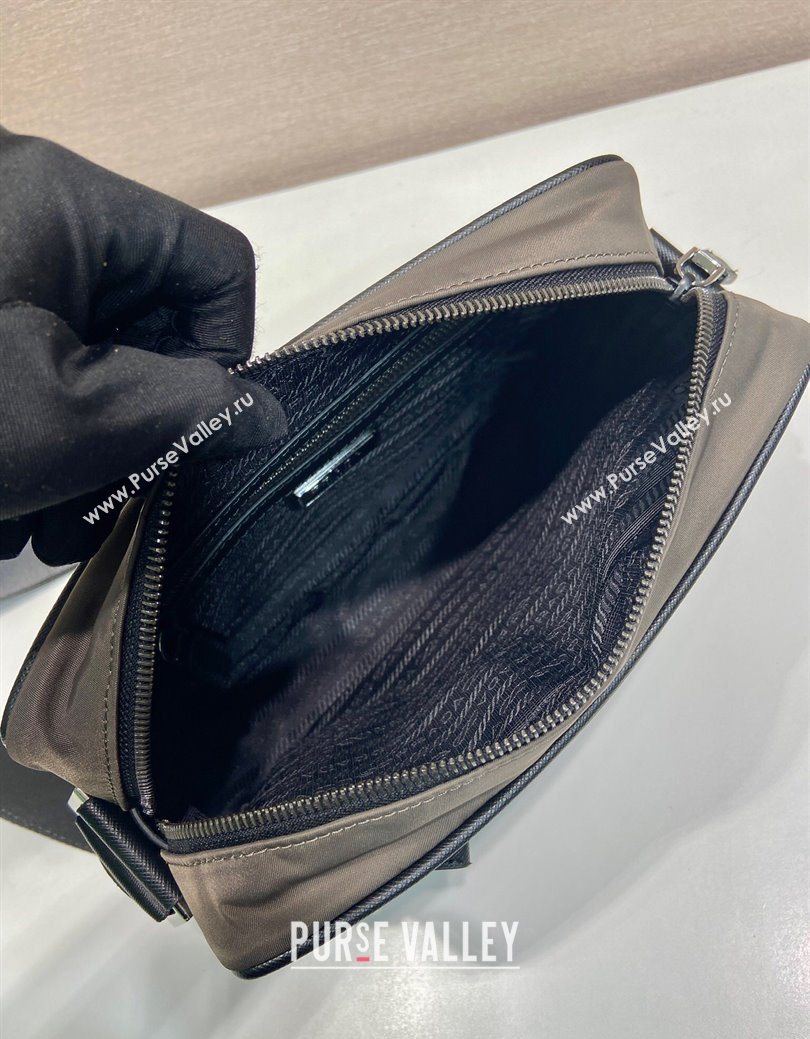 Prada Mens Re-Nylon and Saffiano shoulder bag Forest Green 2025 2VH048 (YZ-250626098)