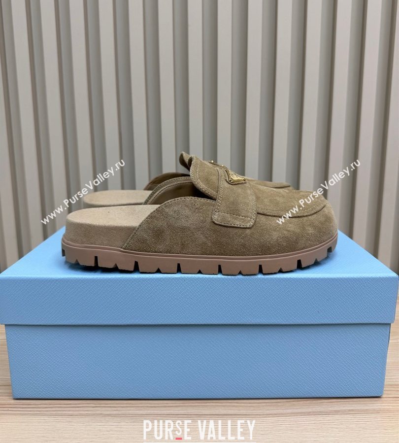 Prada Suede Flat Mules Grey 2025 043002 (MD-250710105)