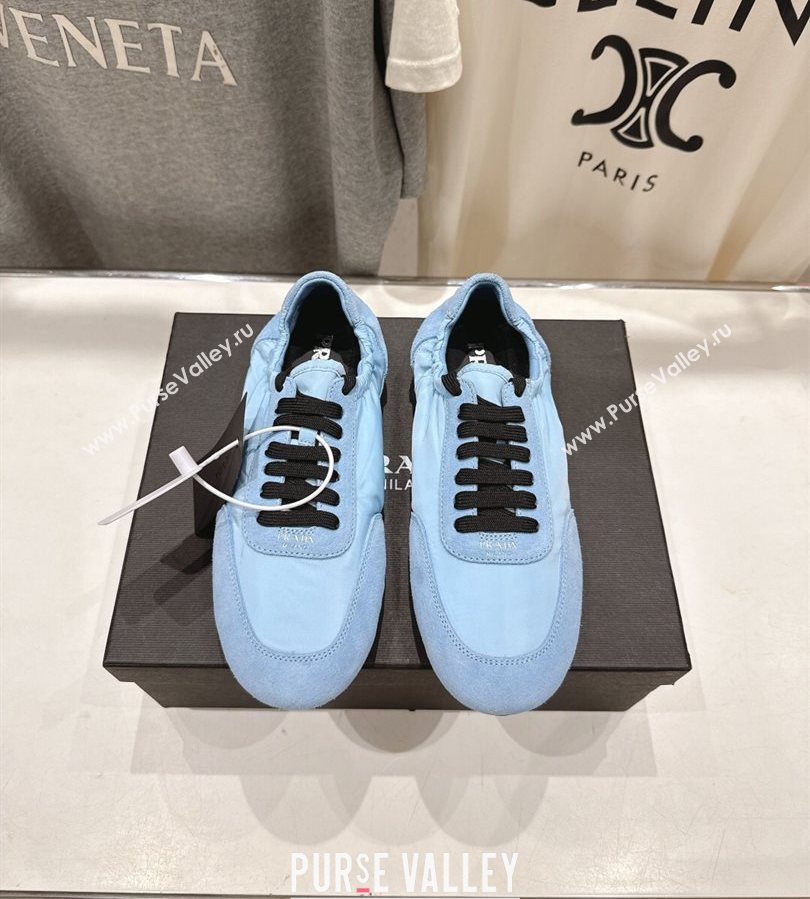 Prada Collapse Re-Nylon and suede sneakers Light Blue 2025 1E959N (MD-250710095)