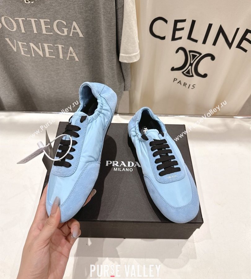 Prada Collapse Re-Nylon and suede sneakers Light Blue 2025 1E959N (MD-250710095)