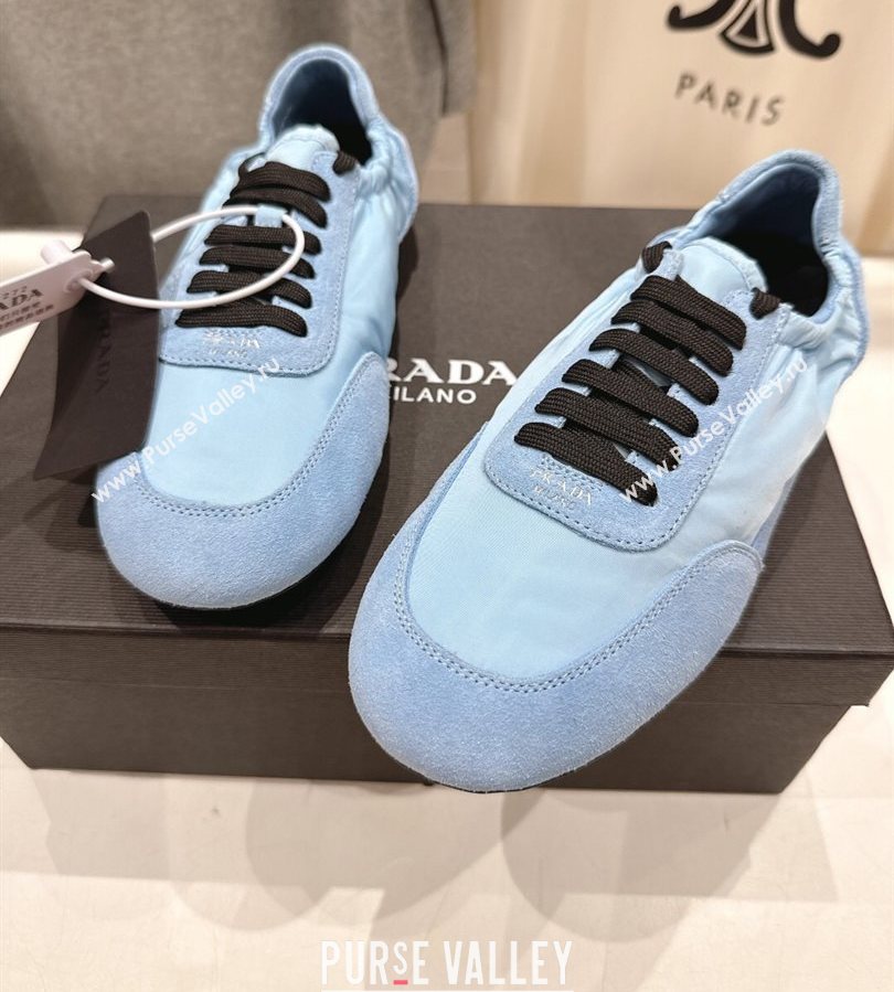 Prada Collapse Re-Nylon and suede sneakers Light Blue 2025 1E959N (MD-250710095)