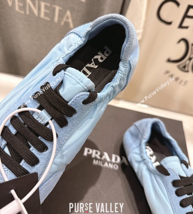 Prada Collapse Re-Nylon and suede sneakers Light Blue 2025 1E959N (MD-250710095)