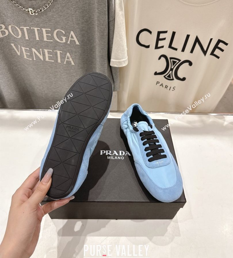 Prada Collapse Re-Nylon and suede sneakers Light Blue 2025 1E959N (MD-250710095)