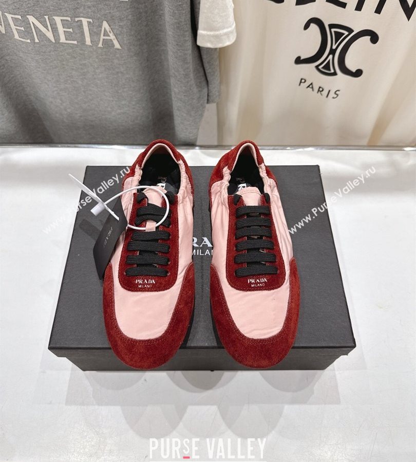 Prada Collapse Re-Nylon and suede sneakers Pink/Red 2025 1E959N (MD-250710097)