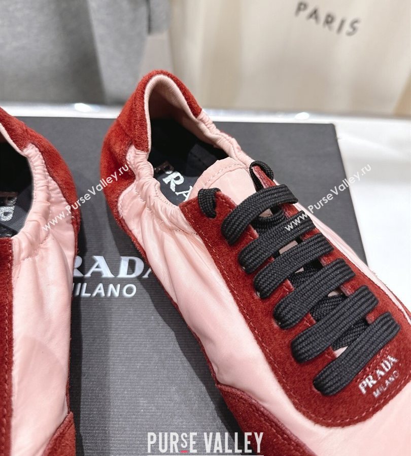 Prada Collapse Re-Nylon and suede sneakers Pink/Red 2025 1E959N (MD-250710097)