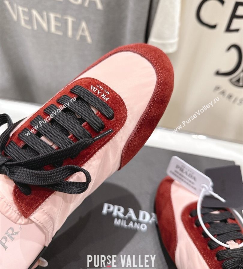 Prada Collapse Re-Nylon and suede mules Pink/Red 2025 1E989N (MD-250710102)