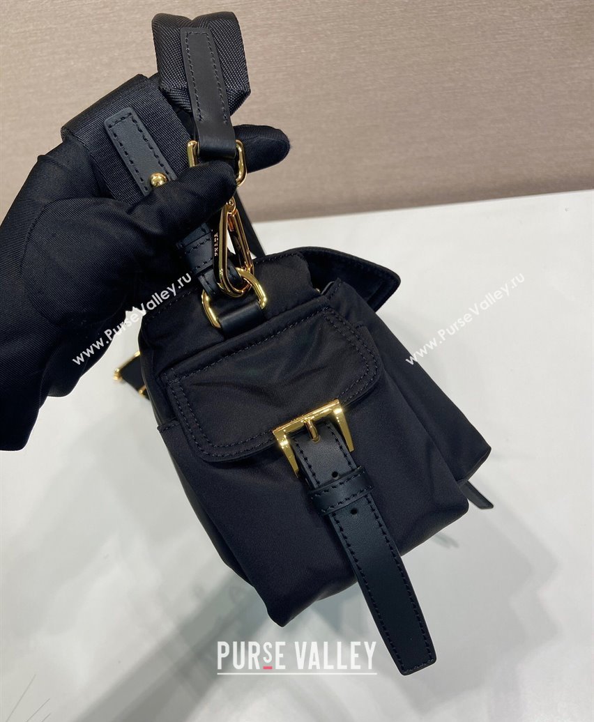 Prada Explore medium Re-Nylon shoulder bag with flap Black 2025 1BD394 (YZ-250808052)