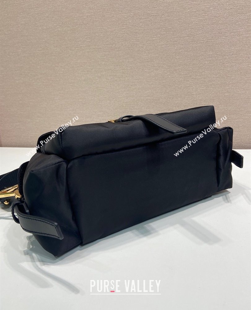 Prada Explore medium Re-Nylon shoulder bag with flap Black 2025 1BD394 (YZ-250808052)