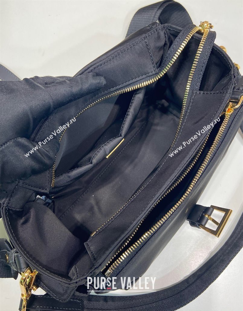 Prada Explore medium Re-Nylon shoulder bag with flap Black 2025 1BD394 (YZ-250808052)