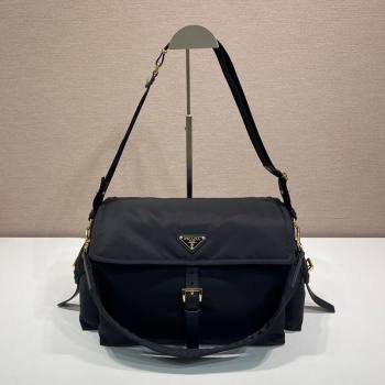 Prada Explore large Re-Nylon shoulder bag with flap Black 2025 1BD391 (YZ-250808056)